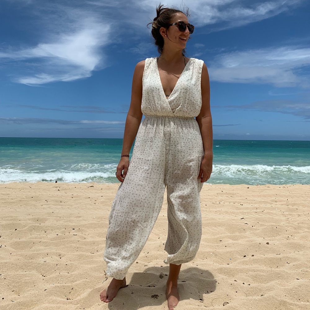 Billabong white jumpsuit
